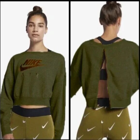 Nike Rally Crop Crew Sweatshirt Medium - Picture 2 of 12